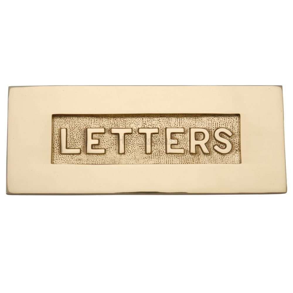Heritage Brass Door Furniture Polished Brass / Letter Plates / 254 x 101mm Heritage Brass - Embossed Letterplate 254 x 101mm - Polished Brass Finish
