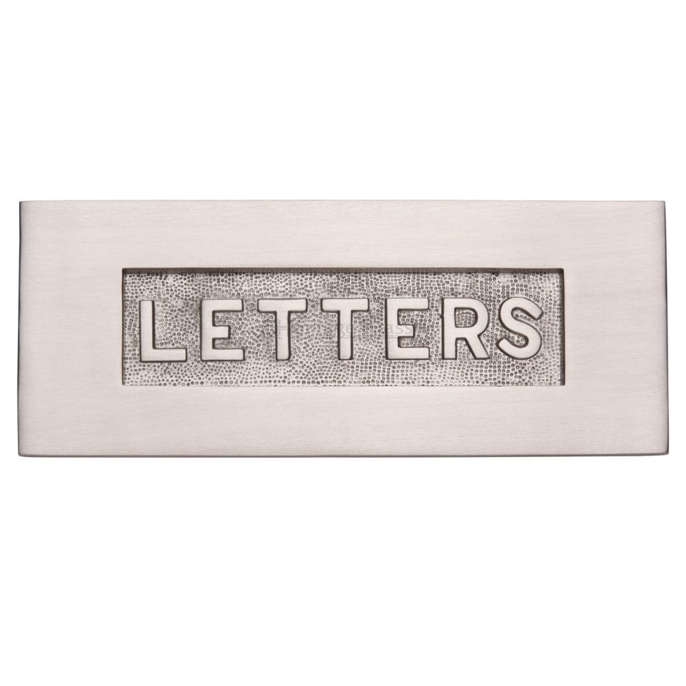 Heritage Brass Door Furniture Satin Nickel / Letter Plates / 254 x 101mm Heritage Brass - Embossed Letterplate 254 x 101mm - Satin Nickel Finish