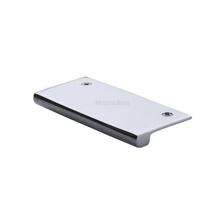 Heritage Brass Cabinet Hardware Polished Chrome / Edge Pull / 100mm Heritage Brass - EPT Edge Pull Cabinet Handle 100mm Polished Chrome Finish