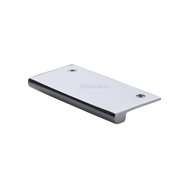 Heritage Brass Cabinet Hardware Polished Chrome / Edge Pull / 100mm Heritage Brass - EPT Edge Pull Cabinet Handle 100mm Polished Chrome Finish