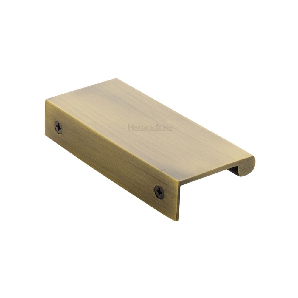Heritage Brass Cabinet Hardware Antique Brass / Edge Pull / 100mm Heritage Brass - EPTR Edge Pull Cabinet Handle 100mm Antique Brass Finish