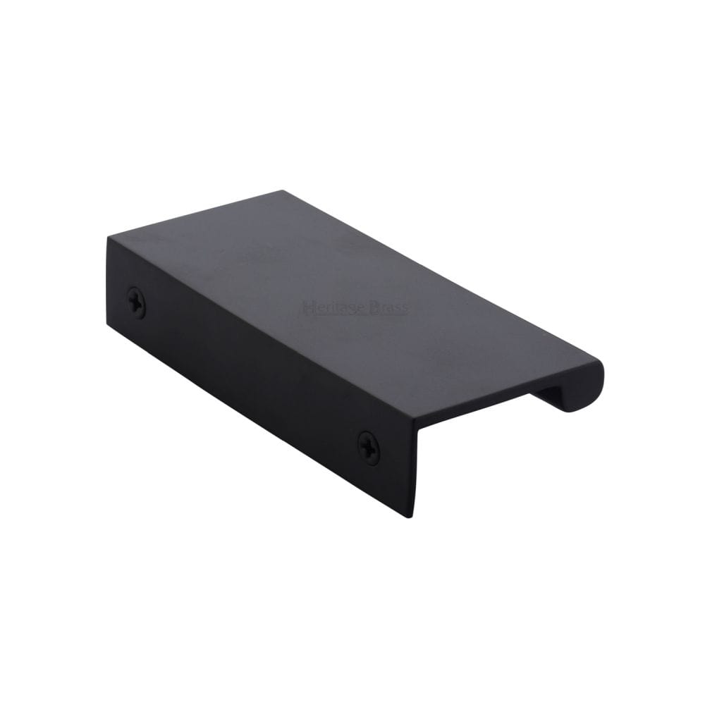 Heritage Brass Cabinet Hardware Matt Black / Edge Pull / 100mm Heritage Brass - EPTR Edge Pull Cabinet Handle 100mm Matt Black Finish