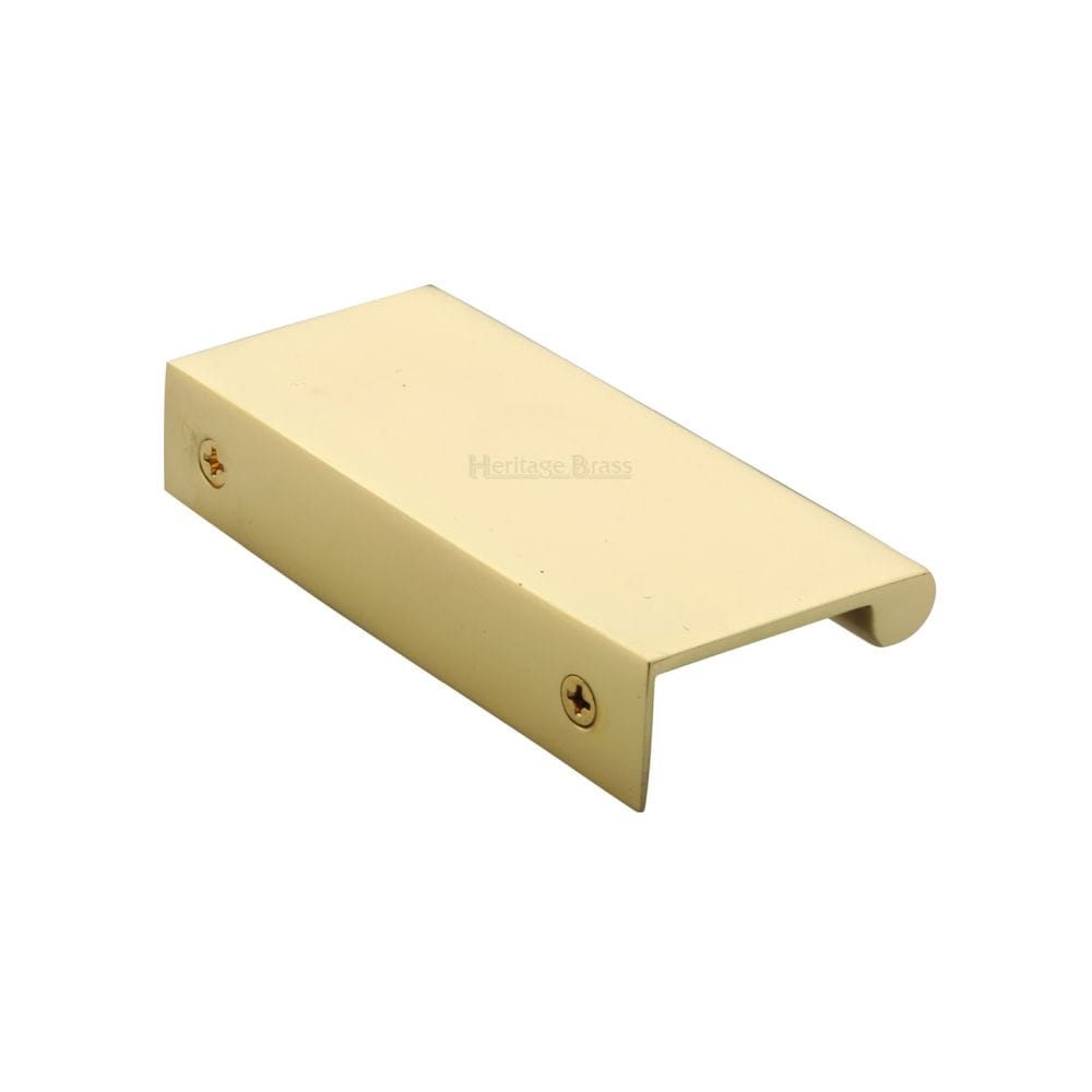 Heritage Brass Cabinet Hardware Polished Brass / Edge Pull / 100mm Heritage Brass - EPTR Edge Pull Cabinet Handle 100mm Polished Brass Finish