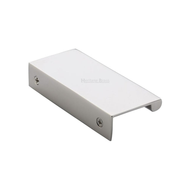 Heritage Brass Cabinet Hardware Polished Nickel / Edge Pull / 100mm Heritage Brass - EPTR Edge Pull Cabinet Handle 100mm Polished Nickel Finish