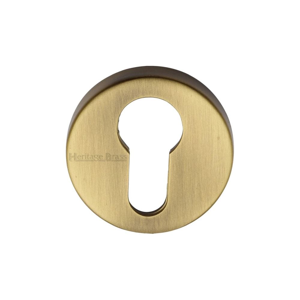 Heritage Brass Door Furniture Antique Brass / Euro Profile Escutcheons Heritage Brass - Euro Profile Cylinder Escutcheon Antique Brass Finish
