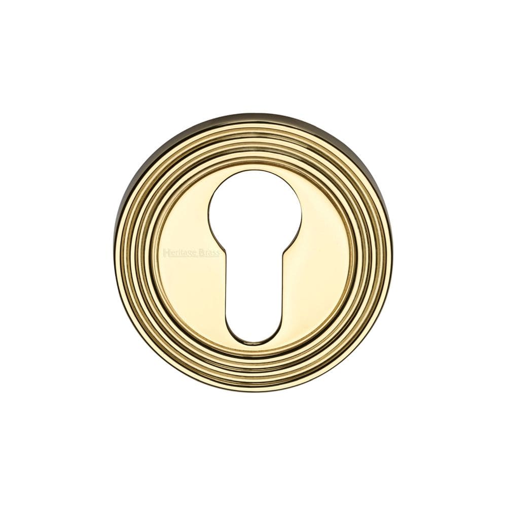 Heritage Brass Door Furniture Polished Brass / Euro Profile Escutcheons Heritage Brass - Euro Profile Cylinder Escutcheon Polished Brass Finish