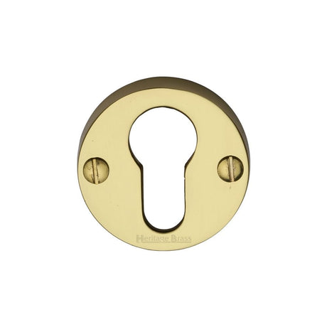 Heritage Brass Door Furniture Polished Brass / Euro Profile Escutcheons Heritage Brass - Euro Profile Cylinder Escutcheon Polished Brass Finish