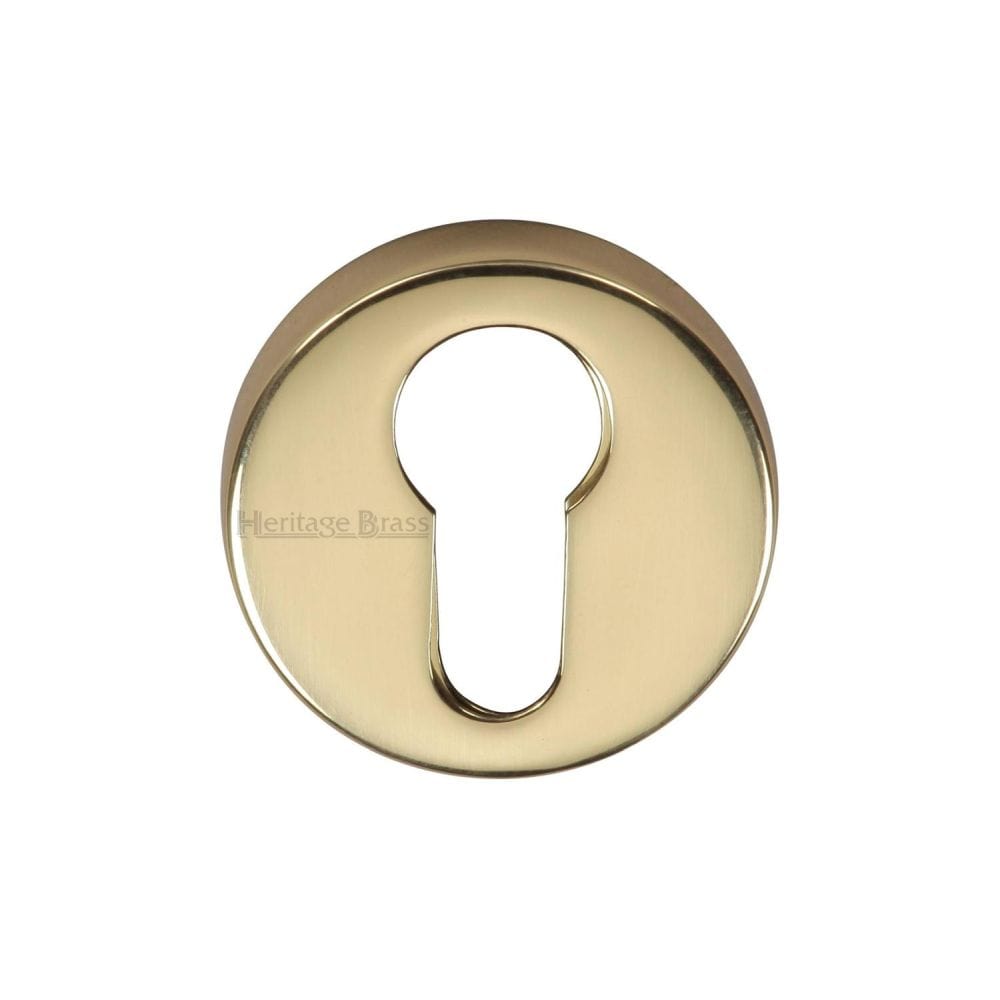 Heritage Brass Door Furniture Polished Brass / Euro Profile Escutcheons Heritage Brass - Euro Profile Cylinder Escutcheon Polished Brass Finish