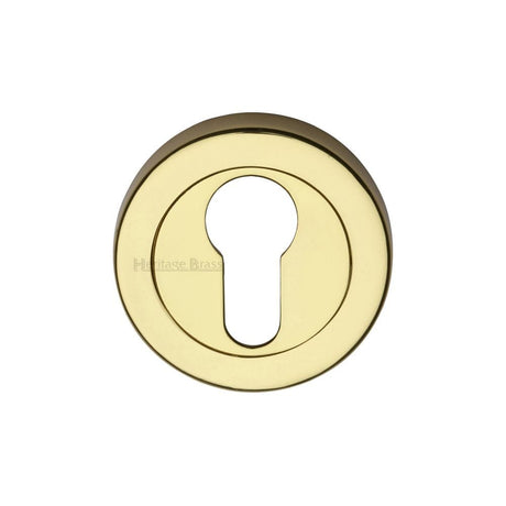 Heritage Brass Door Furniture Polished Brass / Euro Profile Escutcheons Heritage Brass - Euro Profile Cylinder Escutcheon Polished Brass Finish