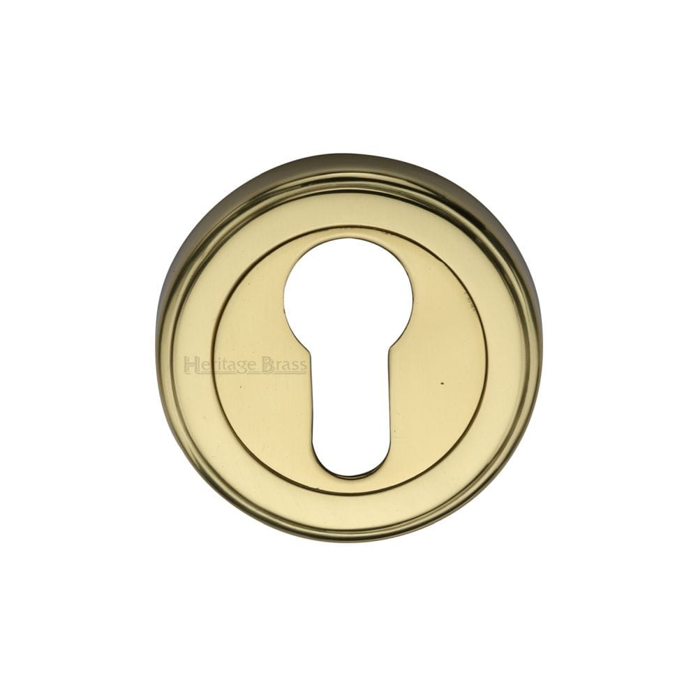 Heritage Brass Door Furniture Polished Brass / Euro Profile Escutcheons Heritage Brass - Euro Profile Cylinder Escutcheon Polished Brass Finish