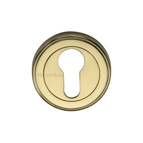 Heritage Brass Door Furniture Polished Brass / Euro Profile Escutcheons Heritage Brass - Euro Profile Cylinder Escutcheon Polished Brass Finish