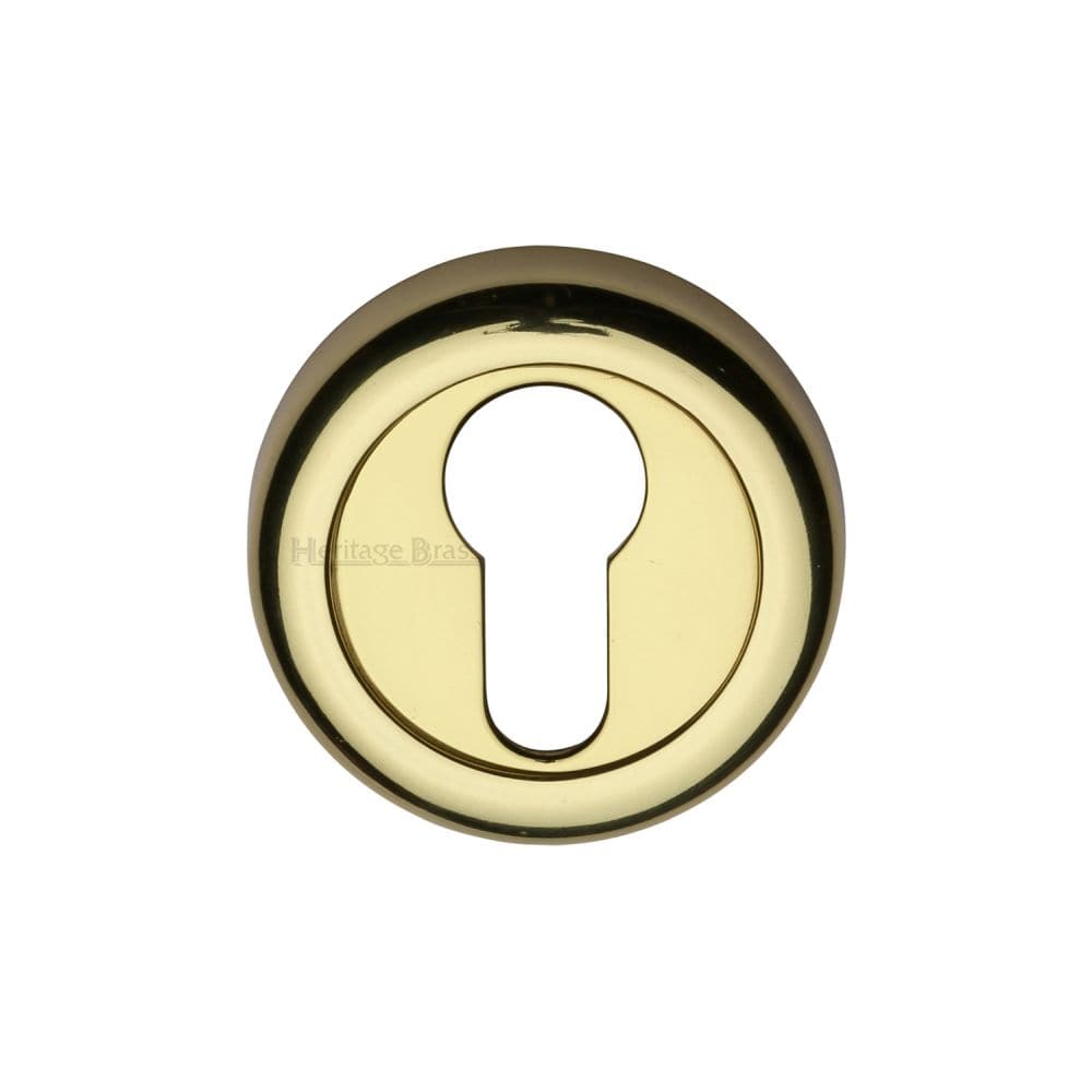 Heritage Brass Door Furniture Polished Brass / Euro Profile Escutcheons Heritage Brass - Euro Profile Cylinder Escutcheon Polished Brass Finish