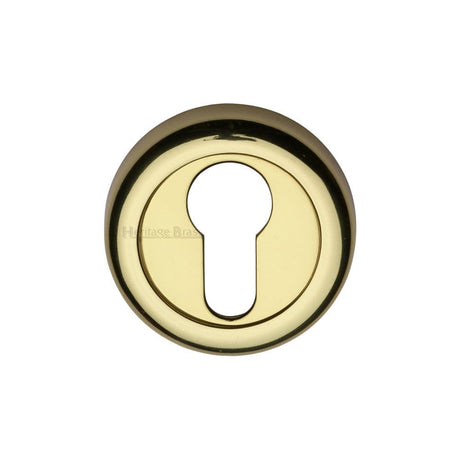 Heritage Brass Door Furniture Polished Brass / Euro Profile Escutcheons Heritage Brass - Euro Profile Cylinder Escutcheon Polished Brass Finish