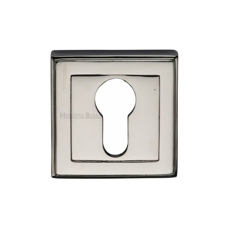 Heritage Brass Door Furniture Polished Nickel / Euro Profile Escutcheons Heritage Brass - Euro Profile Cylinder Escutcheon Polished Nickel Finish