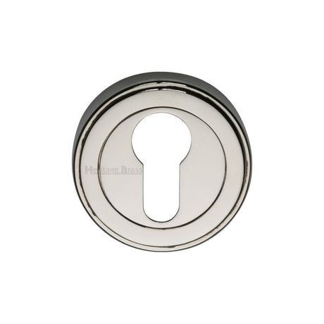 Heritage Brass Door Furniture Polished Nickel / Euro Profile Escutcheons Heritage Brass - Euro Profile Cylinder Escutcheon Polished Nickel Finish