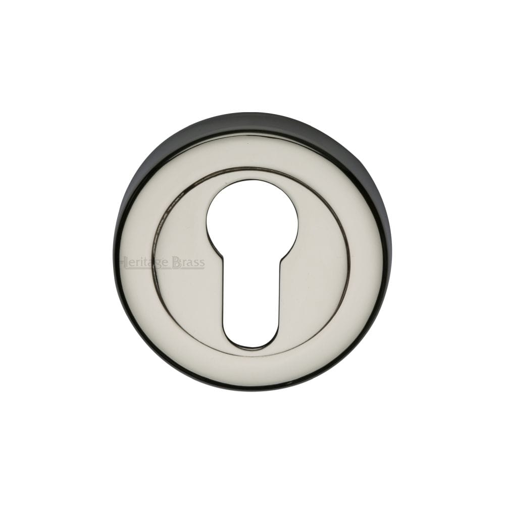 Heritage Brass Door Furniture Polished Nickel / Euro Profile Escutcheons Heritage Brass - Euro Profile Cylinder Escutcheon Polished Nickel Finish