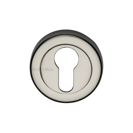 Heritage Brass Door Furniture Polished Nickel / Euro Profile Escutcheons Heritage Brass - Euro Profile Cylinder Escutcheon Polished Nickel Finish