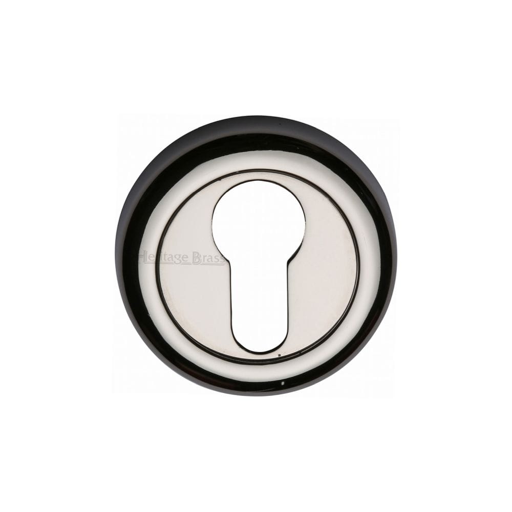 Heritage Brass Door Furniture Polished Nickel / Euro Profile Escutcheons Heritage Brass - Euro Profile Cylinder Escutcheon Polished Nickel Finish