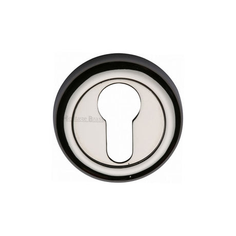 Heritage Brass Door Furniture Polished Nickel / Euro Profile Escutcheons Heritage Brass - Euro Profile Cylinder Escutcheon Polished Nickel Finish