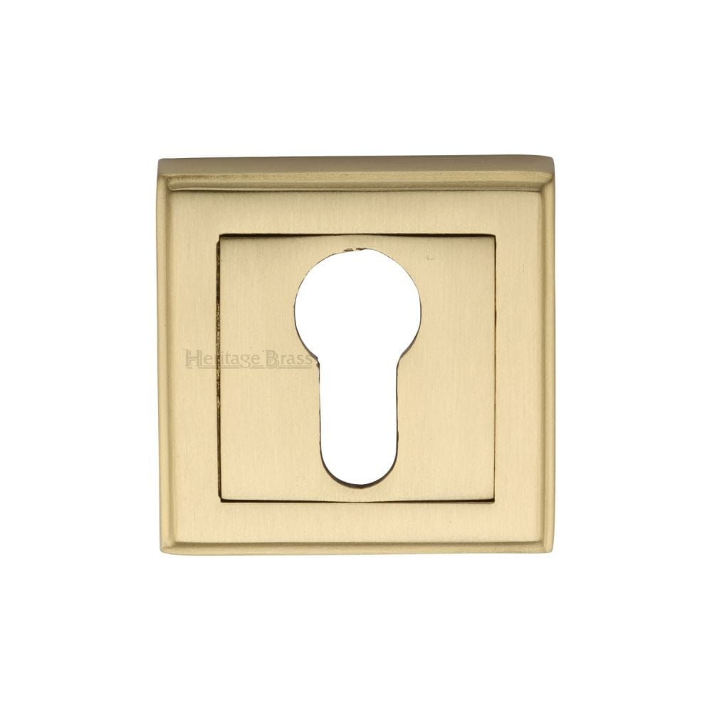 Heritage Brass Door Furniture Satin Brass / Euro Profile Escutcheons Heritage Brass - Euro Profile Cylinder Escutcheon Satin Brass Finish