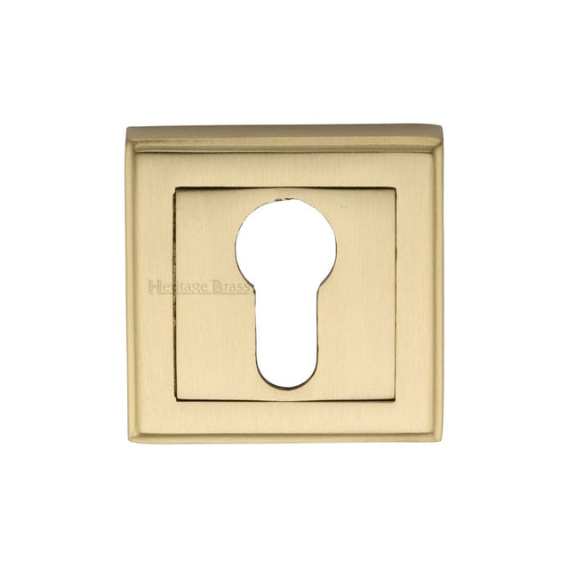 Heritage Brass Door Furniture Satin Brass / Euro Profile Escutcheons Heritage Brass - Euro Profile Cylinder Escutcheon Satin Brass Finish