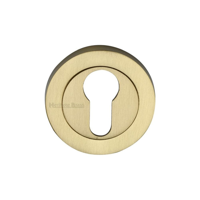 Heritage Brass Door Furniture Satin Brass / Euro Profile Escutcheons Heritage Brass - Euro Profile Cylinder Escutcheon Satin Brass Finish
