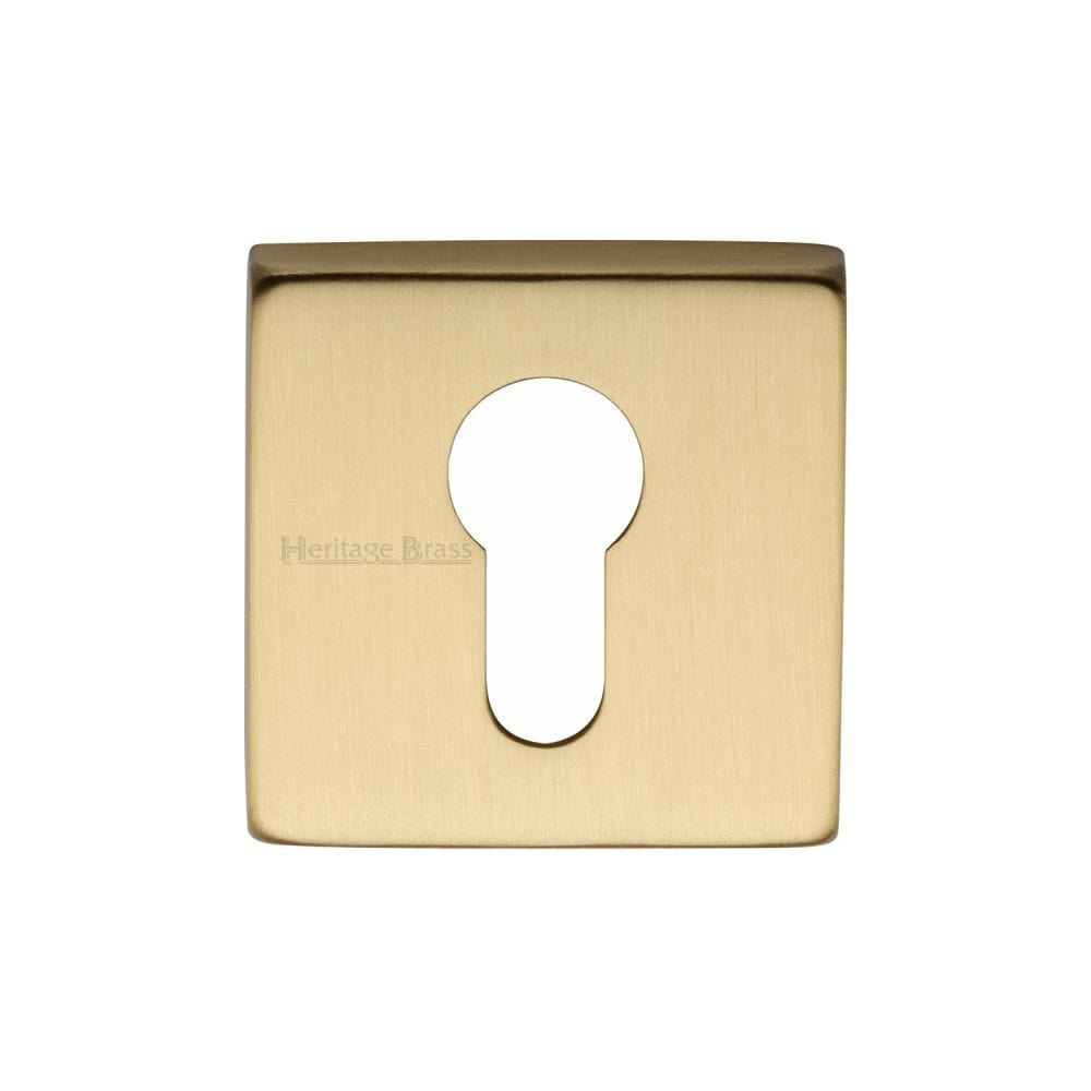 Heritage Brass Door Furniture Satin Brass / Euro Profile Escutcheons Heritage Brass - Euro Profile Cylinder Escutcheon Satin Brass Finish