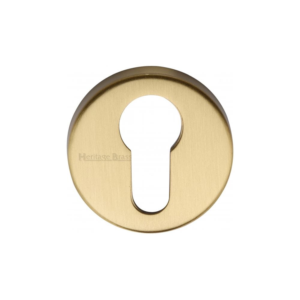 Heritage Brass Door Furniture Satin Brass / Euro Profile Escutcheons Heritage Brass - Euro Profile Cylinder Escutcheon Satin Brass Finish