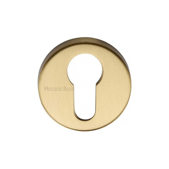 Heritage Brass Door Furniture Satin Brass / Euro Profile Escutcheons Heritage Brass - Euro Profile Cylinder Escutcheon Satin Brass Finish