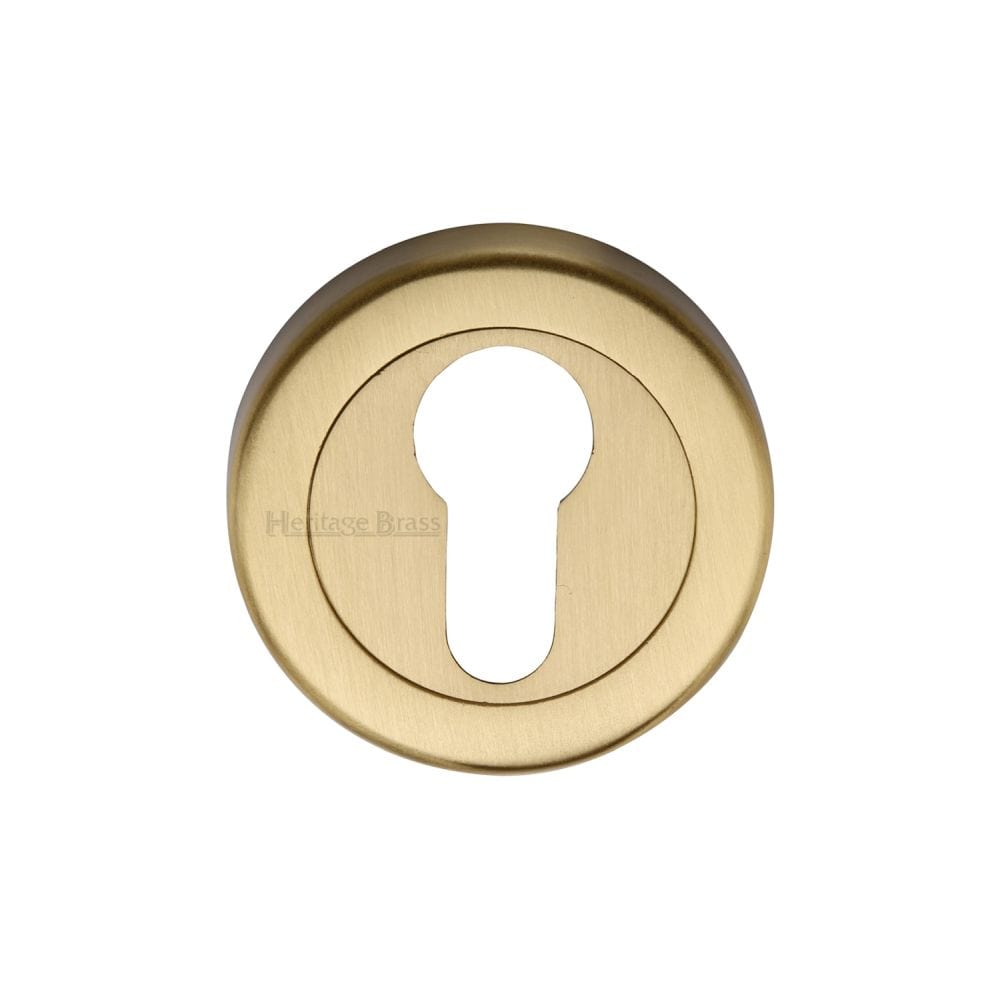 Heritage Brass Door Furniture Satin Brass / Euro Profile Escutcheons Heritage Brass - Euro Profile Cylinder Escutcheon Satin Brass Finish