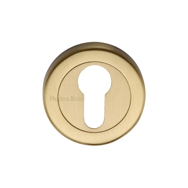 Heritage Brass Door Furniture Satin Brass / Euro Profile Escutcheons Heritage Brass - Euro Profile Cylinder Escutcheon Satin Brass Finish