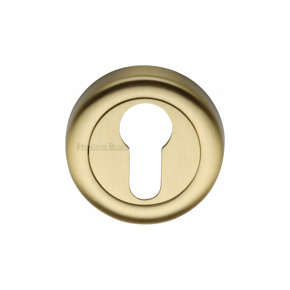 Heritage Brass Door Furniture Satin Brass / Euro Profile Escutcheons Heritage Brass - Euro Profile Cylinder Escutcheon Satin Brass Finish