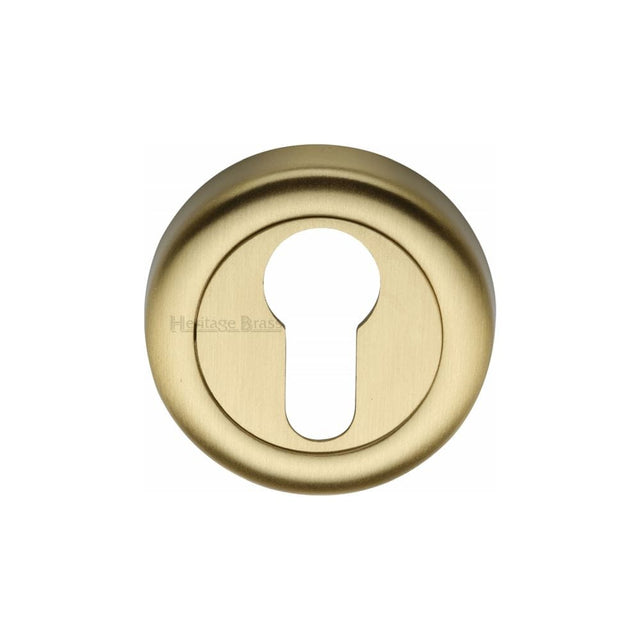 Heritage Brass Door Furniture Satin Brass / Euro Profile Escutcheons Heritage Brass - Euro Profile Cylinder Escutcheon Satin Brass Finish