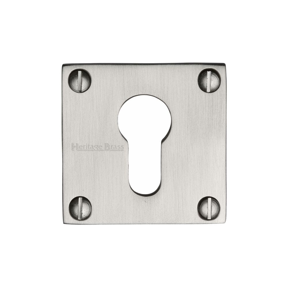 Heritage Brass Door Furniture Satin Nickel / Euro Profile Escutcheons Heritage Brass - Euro Profile Cylinder Escutcheon Satin Nickel Finish