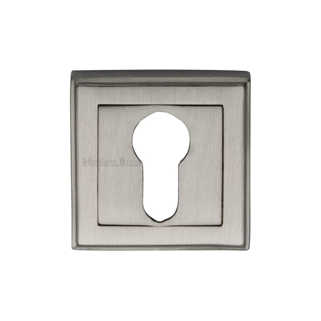 Heritage Brass Door Furniture Satin Nickel / Euro Profile Escutcheons Heritage Brass - Euro Profile Cylinder Escutcheon Satin Nickel Finish