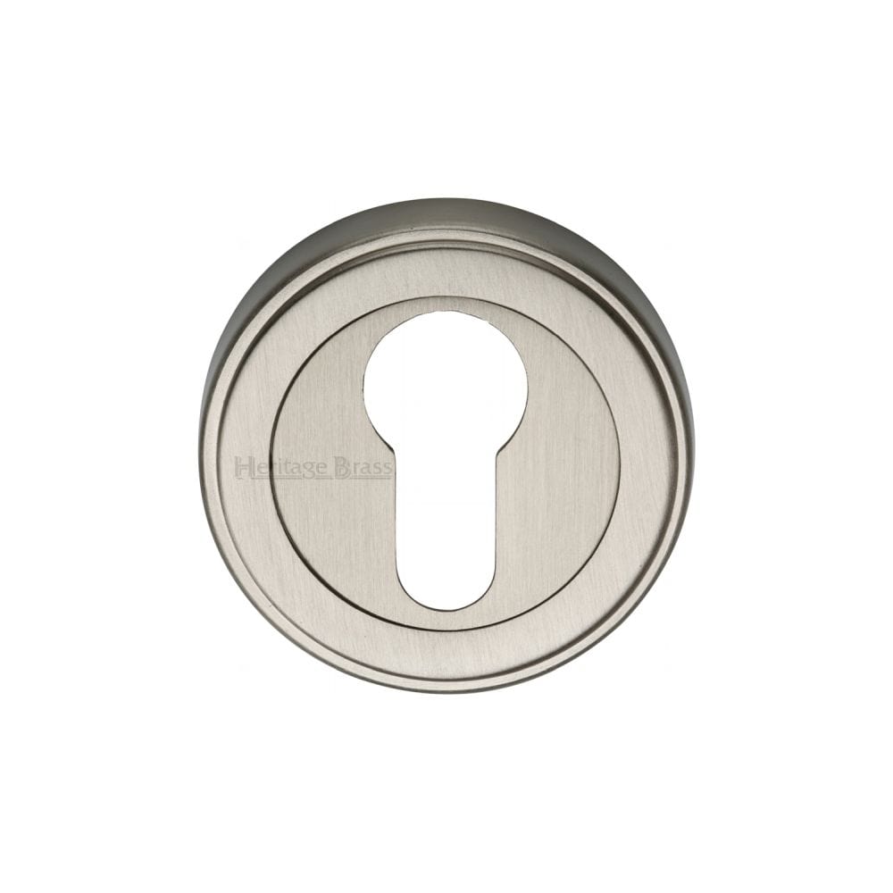 Heritage Brass Door Furniture Satin Nickel / Euro Profile Escutcheons Heritage Brass - Euro Profile Cylinder Escutcheon Satin Nickel Finish