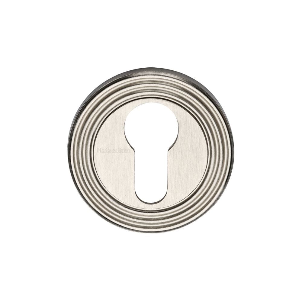 Heritage Brass Door Furniture Satin Nickel / Euro Profile Escutcheons Heritage Brass - Euro Profile Cylinder Escutcheon Satin Nickel Finish