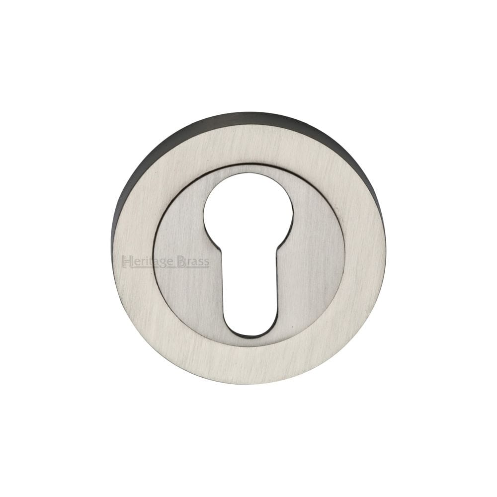 Heritage Brass Door Furniture Satin Nickel / Euro Profile Escutcheons Heritage Brass - Euro Profile Cylinder Escutcheon Satin Nickel Finish