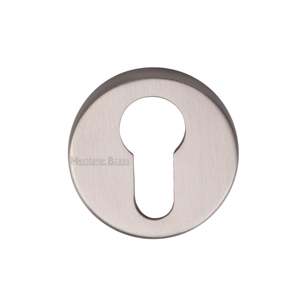 Heritage Brass Door Furniture Satin Nickel / Euro Profile Escutcheons Heritage Brass - Euro Profile Cylinder Escutcheon Satin Nickel Finish
