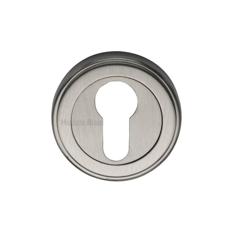Heritage Brass Door Furniture Satin Nickel / Euro Profile Escutcheons Heritage Brass - Euro Profile Cylinder Escutcheon Satin Nickel Finish