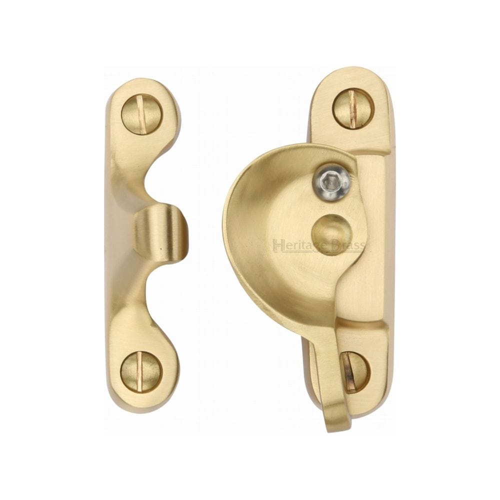 Heritage Brass Window Furniture Satin Brass / Sash Window Fitch Fasteners / Yes Heritage Brass - Fitch Pattern Sash Fastener Lockable Satin Brass Finish