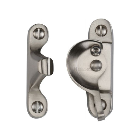 Heritage Brass Window Furniture Satin Nickel / Sash Window Fitch Fasteners / Yes Heritage Brass - Fitch Pattern Sash Fastener Lockable Satin Nickel Finish