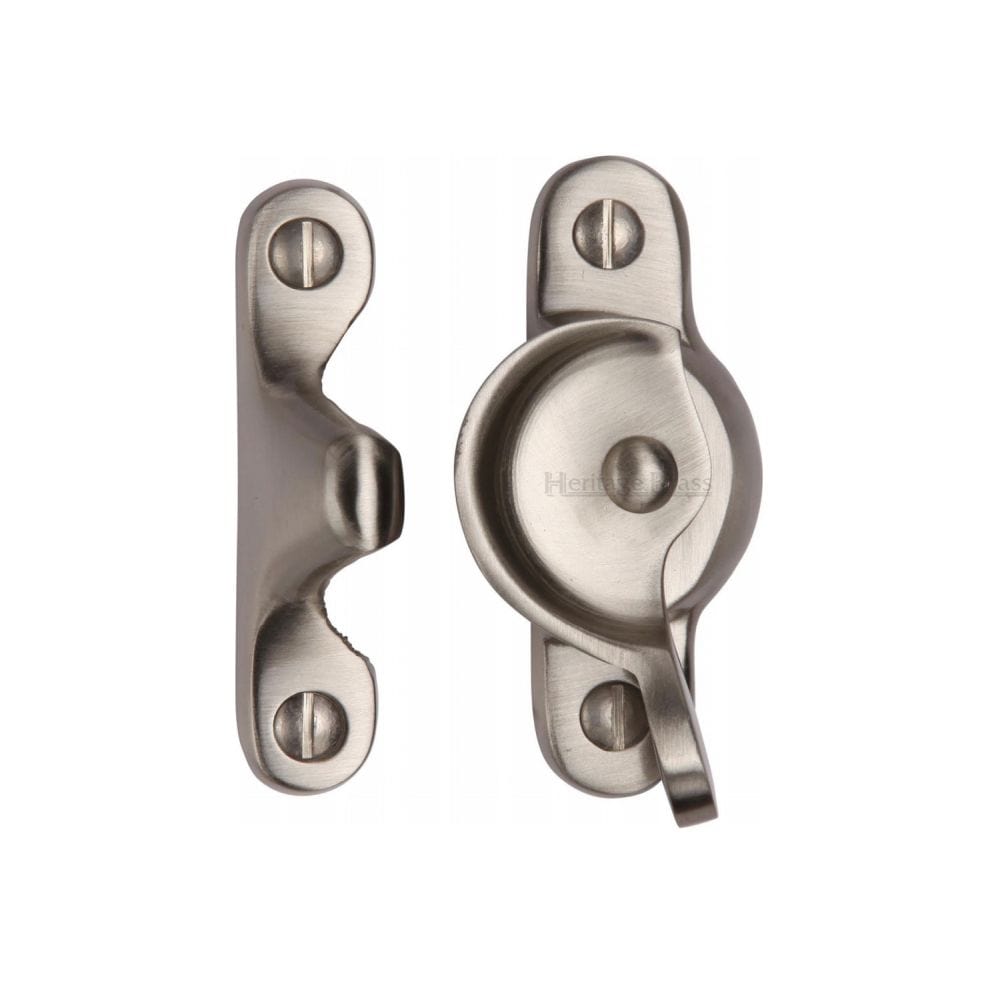 Heritage Brass Window Furniture Satin Nickel / Sash Window Fitch Fasteners / Yes Heritage Brass - Fitch Pattern Sash Fastener Satin Nickel Finish