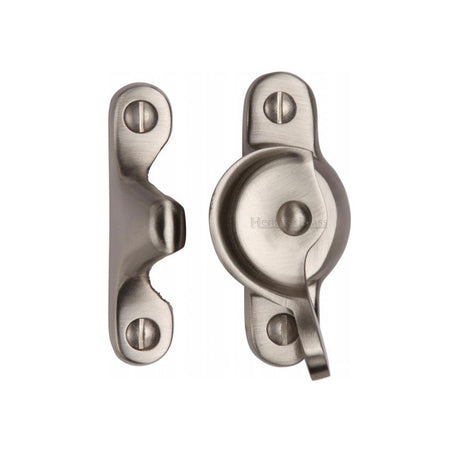 Heritage Brass Window Furniture Satin Nickel / Sash Window Fitch Fasteners / Yes Heritage Brass - Fitch Pattern Sash Fastener Satin Nickel Finish