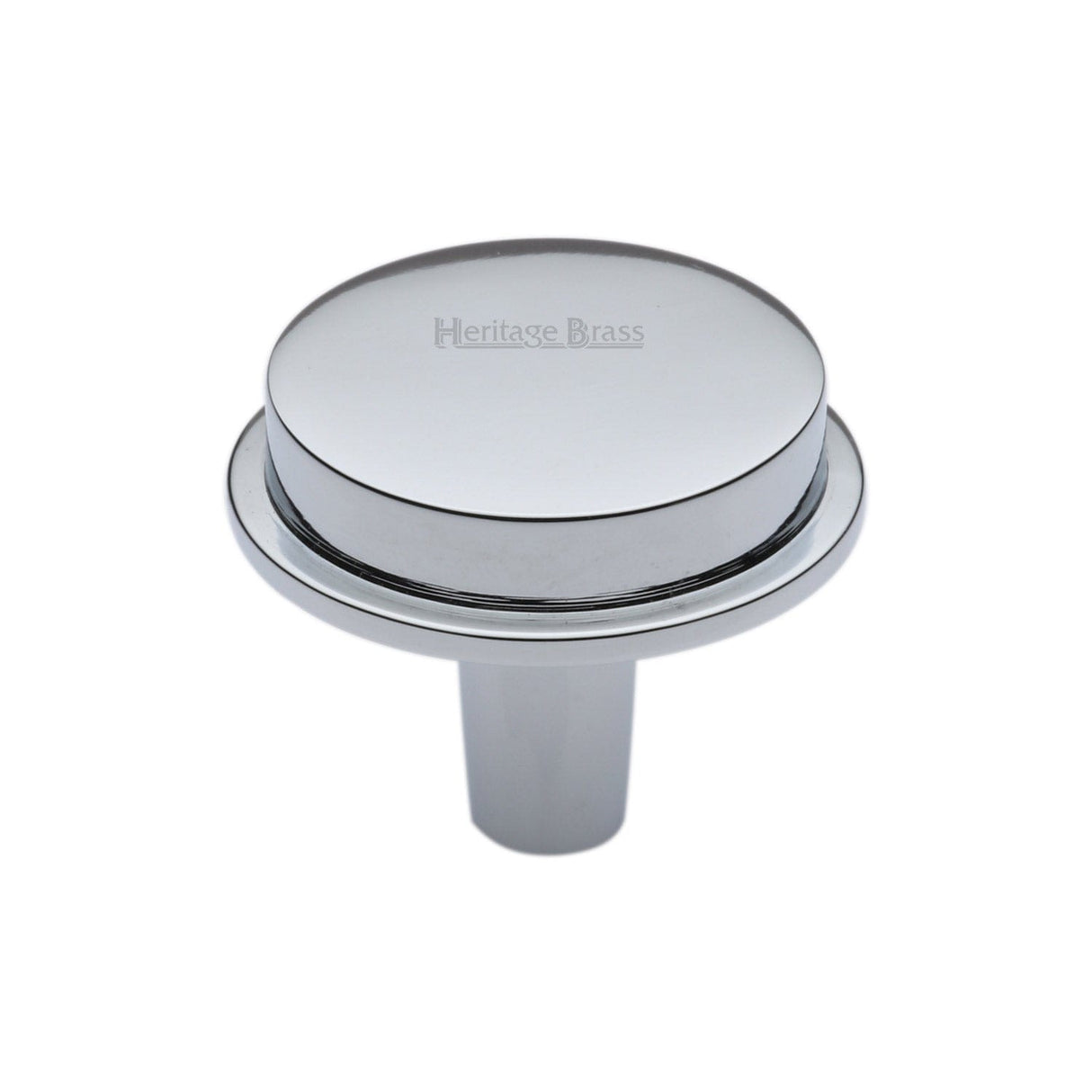 Heritage Brass Cabinet Hardware Polished Chrome / Cabinet Knobs / 32mm Dia. Heritage Brass - Flat Round Knob Design 32 mm Polished Chrome finish