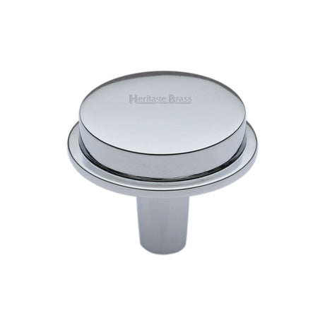 Heritage Brass Cabinet Hardware Polished Chrome / Cabinet Knobs / 32mm Dia. Heritage Brass - Flat Round Knob Design 32 mm Polished Chrome finish