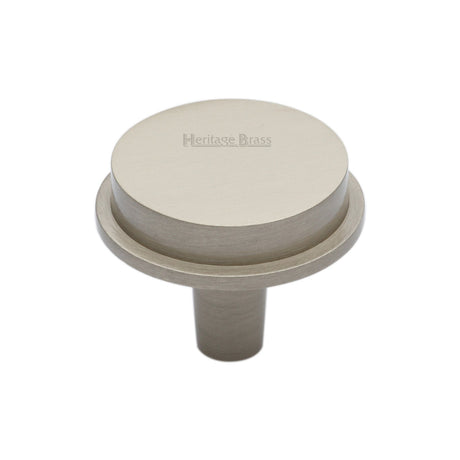 Heritage Brass Cabinet Hardware Satin Nickel / Cabinet Knobs / 32mm Dia. Heritage Brass - Flat Round Knob Design 32 mm Satin Nickel finish