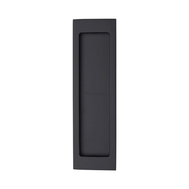 Heritage Brass Door Furniture Matt Black / Flush Handle / Rectangular Heritage Brass - Flush Pull 197mm Matt Black Finish