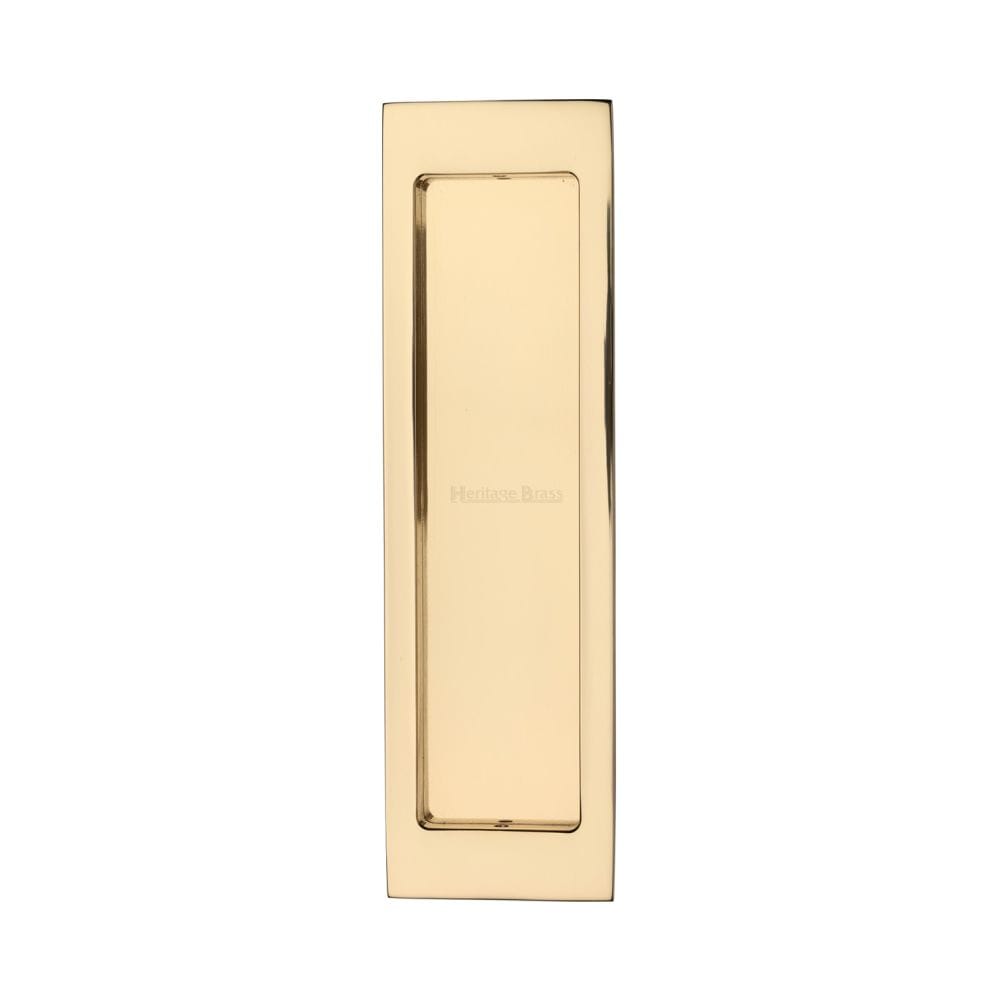 Heritage Brass Door Furniture Polished Brass / Flush Handle / Rectangular Heritage Brass - Flush Pull 197mm Polished Brass Finish