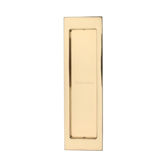 Heritage Brass Door Furniture Polished Brass / Flush Handle / Rectangular Heritage Brass - Flush Pull 197mm Polished Brass Finish